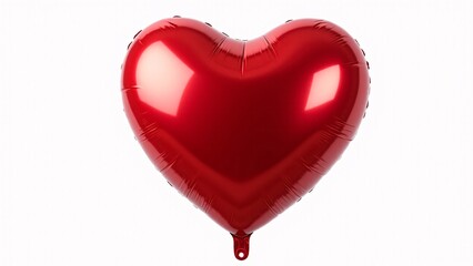 Red Heart Shaped Balloon On White
