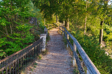 Footpath to the viewpoint on the Kreuzberg in G&ouml;&szlig;weinstein in Franconian Switzerland