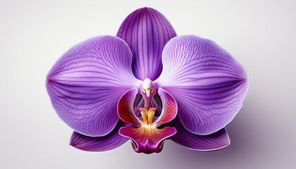 Fototapeta premium a purple orchid flower on a white background isolated generative ai