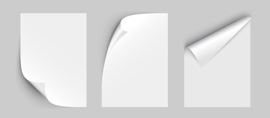 Set of folded sheets of white paper.