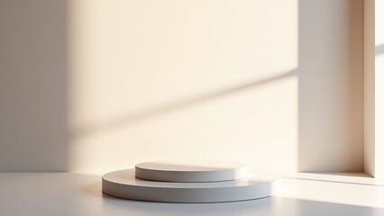 Minimalist Product Display Podium in Sunlight