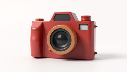 Red Toy Camera Isolated on White
