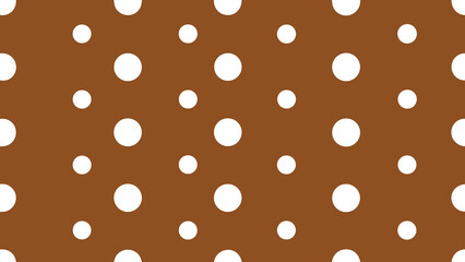 White circle pattern on brown background seamless polka dot design retro style textile illustration simple graphic element fashionable texture repeatable wallpaper wrapping paper