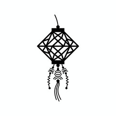 Vector art of elegant geometric lantern illustration, showcasing intricate design and cultural charm, perfect for festive decorations and artistic projects