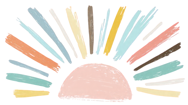 Abstract Sunburst Design with Pastel Colors