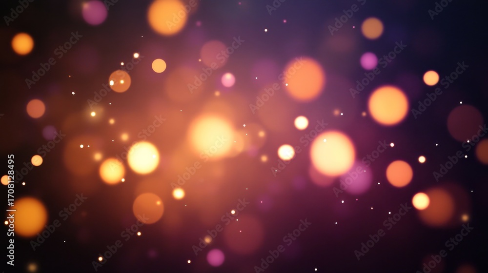 Poster luminous bokeh sparks and glittering light beams in abstract background texture design