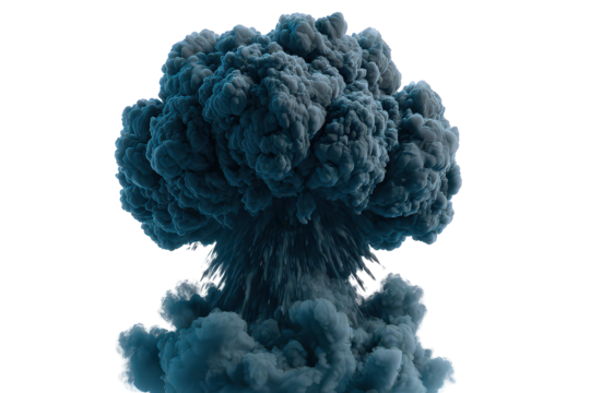 Abstract Explosion Of Dark Teal Ink