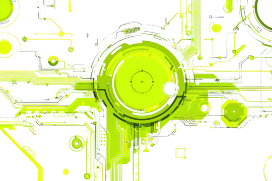 Abstract Neon Green Circuit Design