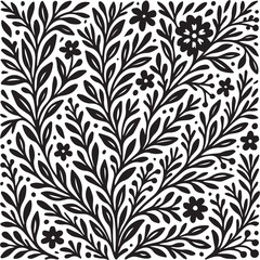 Elegant seamless botanical floral pattern, perfect for wedding logos, organic branding, invitations, greeting cards, labels and stylish packaging design for modern romantic celebrations.