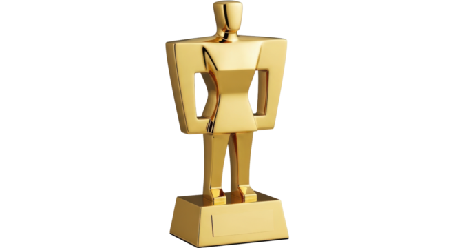 Isolated Golden Award Statue Figurine