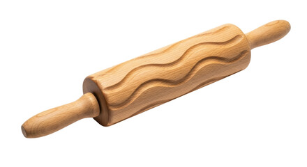 Isolated Wooden Rolling Pin