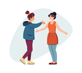 long-awaited meeting. cartoon characters, people return home, end working day, family and romantic relationship. vector cartoon concept illustration.