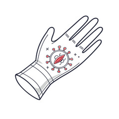 Vector cleaning glove icon Open hand illiustration on white background