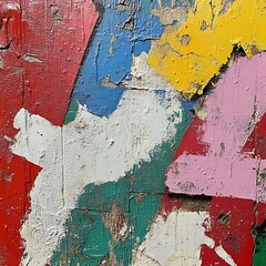 Abstract painted surface, layered with vibrant colors and textures