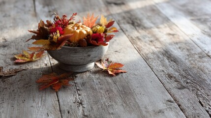 Cozy fall decorations with pumpkins leaves garlands candles and harvest themes.