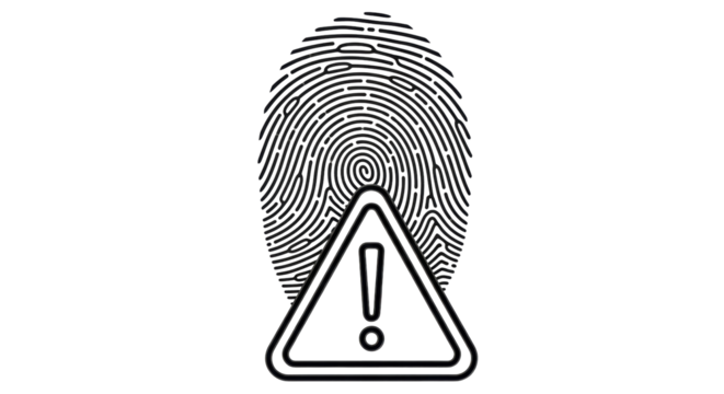 Isolated Fingerprint Warning Icon
