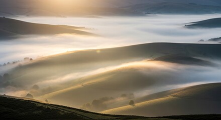 Fototapeta premium Misty morning hills