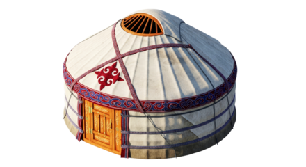 steppe nomads yurt exquisite 3d model of traditional mongolian dwelling, isolated on transparent background