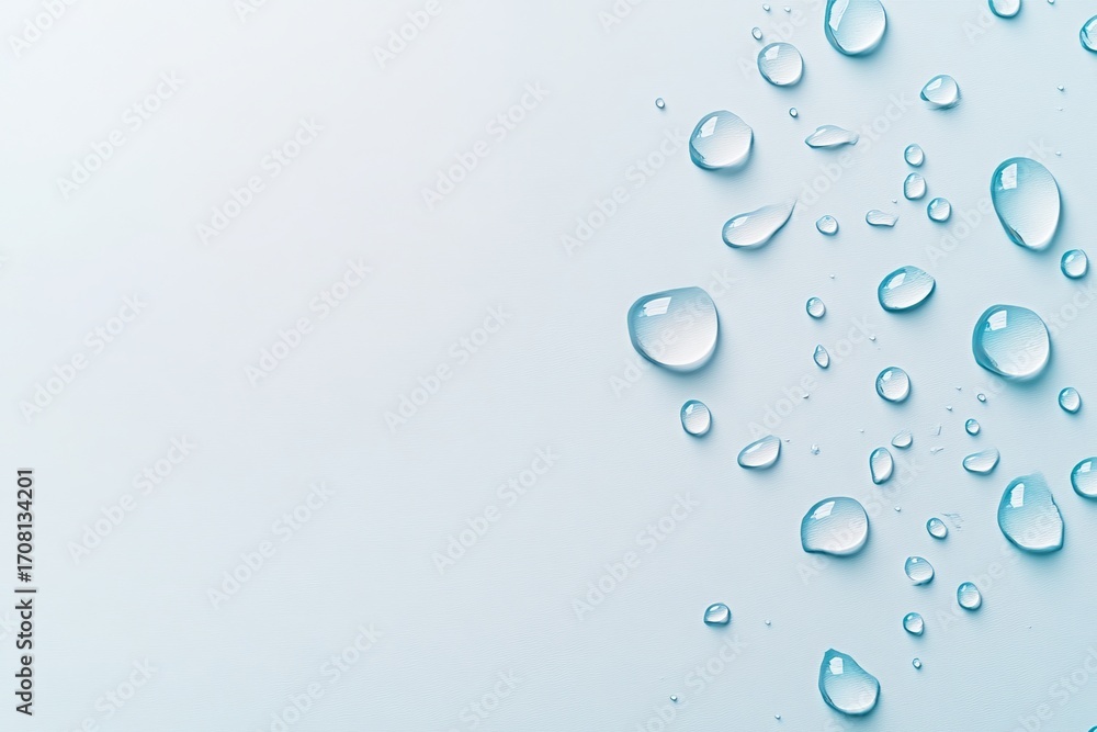 Poster collection of water bubbles reflecting light for an inviting design on a soft light background