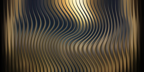 Abstract background with golden vertical wavy lines, a luxurious and elegant design