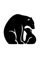 Illustration of a mother bear protecting her cub, a symbol of love, care, and the strong bond between parent and child