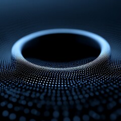 Abstract ring of light dots on a dark background