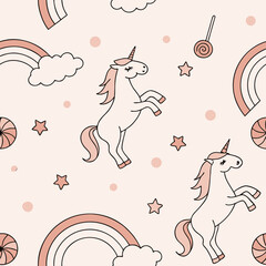 Pastel colors cute children’s seamless pattern.