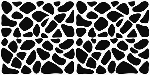 Black Giraffe Pattern on White Background animal print