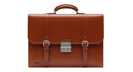 Isolated Brown Leather Briefcase