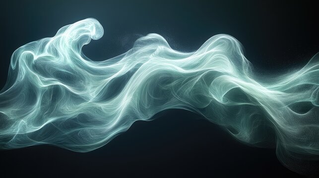 Abstract ethereal light blue smoke swirling motion graphic background
