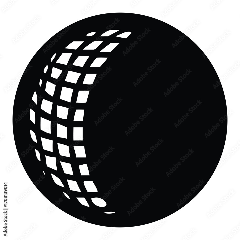 Poster this abstract, black and white 3d sphere is an iconic illustration of a global symbol for technology