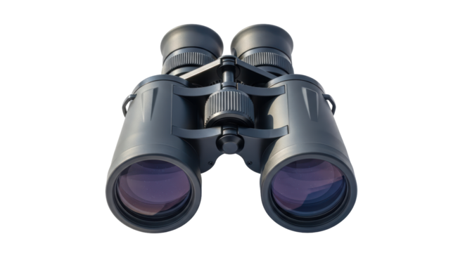 Isolated Black Binoculars