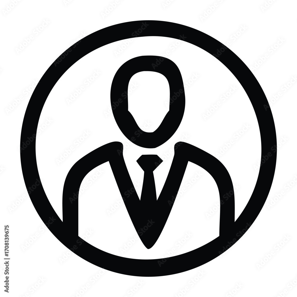 Poster vector icon of a person's profile for web and user interface design proactive expansion we could ref