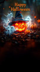 Halloween Template Design - Spooky Pumpkins, Ghosts, and Candlelight Decor