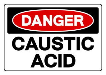 Danger Caustic Acid Symbol Sign,Vector Illustration, Isolate On White Background Label.EPS10