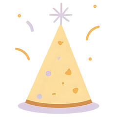 Festive party hat with confetti, celebrating joy and fun.