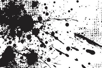 Grungy Ink Splatter Halftone Background 