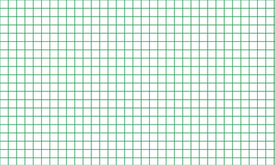 Grid paper background with evenly spaced green lines on white surface. Perfect for school, math, geometry, design projects, technical drawings, and educational templates.