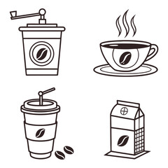 Minimal Coffee Cup Illustration Pack | Flat Cafe Vector Design