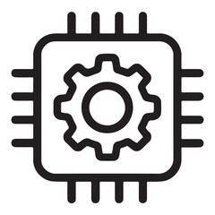 Tech Circuit Gear Icon for Digital Innovation
