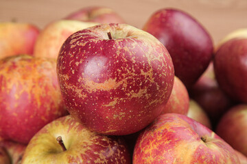 Fresh Red and Yellow Apples with Natural Skin Patterns - Organic Fruit Background
