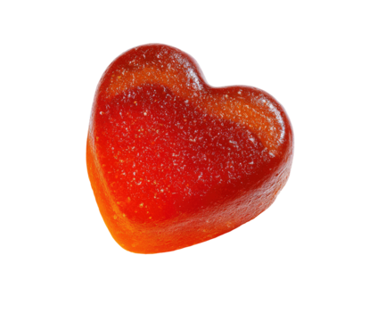 Red heart-shaped gummy candy