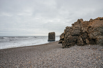 Coast of laekjavik beach, iceland