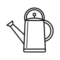 Fototapeta premium Outline watering can and hose end icon for garden and cleaning tasks