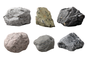 Collection Of Assorted Rocks Against Black Background