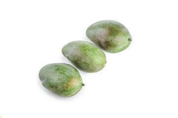 Fresh Kate Mangoes from Panzhihua Sichuan China Green Tropical Fruit Isolated White Background
