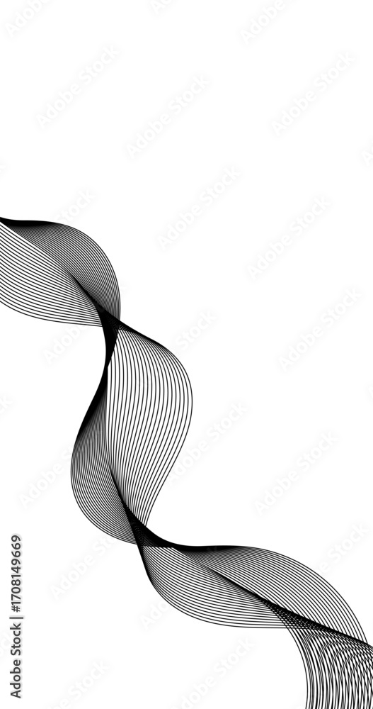 Aufkleber abstract grey wave isolated on white background copy space for element design