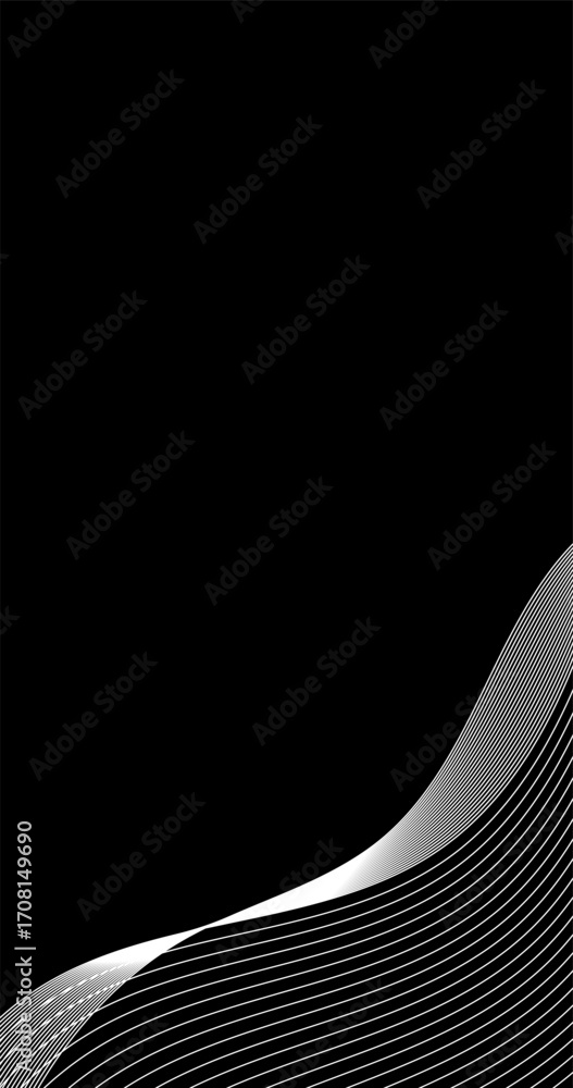 Poster black and white design copy space abstract background with wavy lines
