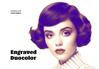 Engraved Duocolor Photo Effect