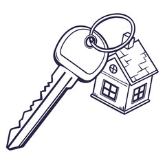 House with key, concept of real estate